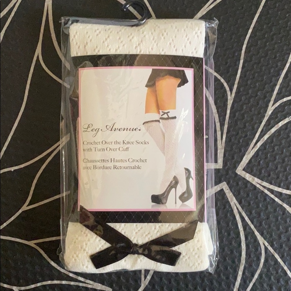 Leg Avenue Crochet Over the Knee Socks